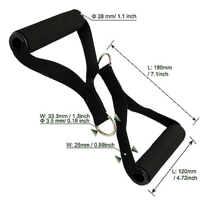 Resistance Loop Exercise Bands Exercise Bands for Home Fitness, Stretching, Strength Training, Physical Therapy,Elastic Workout Bands for Women Men Kids - color: Black-2x Handles, style: Handles