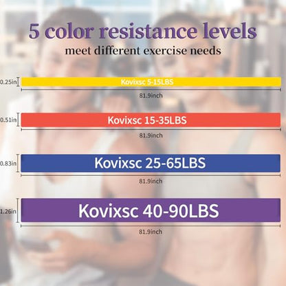Resistance Bands for Working Out, Pull Up Assistance Bands, Exercise Workout Bands for Men & Women, Gym Bands with Door Anchor & Handle, Stretching Bands for Physical Therapy, Muscle Training