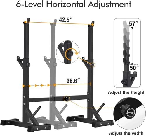 BangTong&Li Squat Rack Stand,Barbell Rack,Bench Press Rack Stand Home Gym Adjustable Weight Rack 550Lbs - color: Black