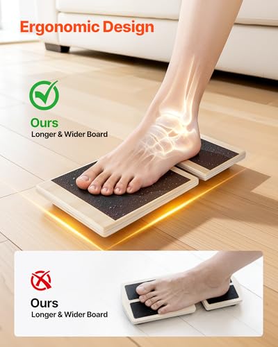 VEVOR Balance Board, Wobble Board Trainer for Adults Foot & Ankle Strengthening, Non-Slip Wood Premium Wooden Balance Training Equipment, Compact with Storage Bag, Ideal for Physical Therapy Exercises