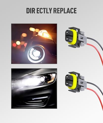 Fog Light Wiring Harness Kit,Car Accessories Universal H8 H9 H11 Fog Light Harness.Automotive Replacement Electrical Wiring Harnesses,Suitable for Most Cars,SUV,RV,Sedan,Trucks (2PCS) - size: 2PCS