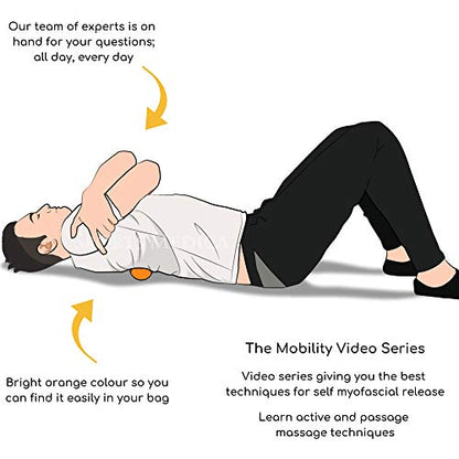 Peanut Massage Ball - Double Lacrosse and Peanut Ball Therapy | Trigger Point Deep Tissue Exercise | Back Muscle Foam Roller for Myofascial Release | Suboccipital Spine Device - Pressure Point - color: Orange Peanut Ball