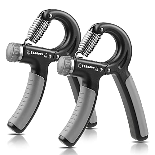 NIYIKOW 2 Pack Grip Strength Trainer, Hand Grip Strengthener, Adjustable Resistance 22-132Lbs (10-60kg), Forearm Strengthener, Perfect for Musicians Athletes