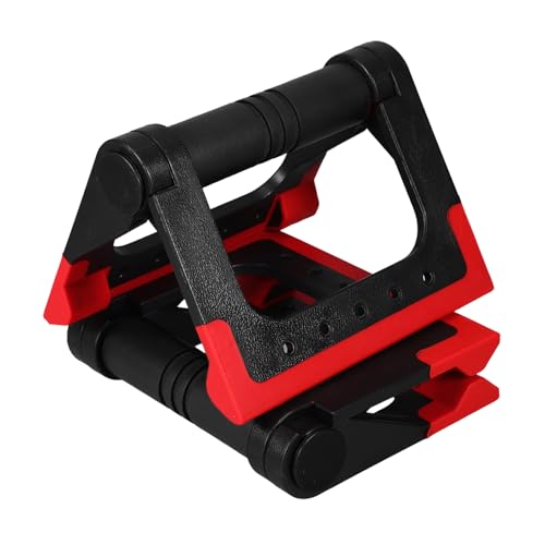1 Pair Foldable Push-up Bars for Floor Fitness Equipment Portable Strength Training Handles for Home Workout (red)