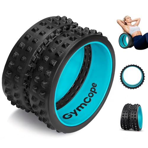 GymCope Back Roller for Back Pain Reliefn & Stretching, Deep Tissue Massage Roller Supports Up to 530 lbs / 240 kg, 5.5''-7.5'' Curved Foam Roller for Home Physical Stretching (Blue, Firm) - size: Firm