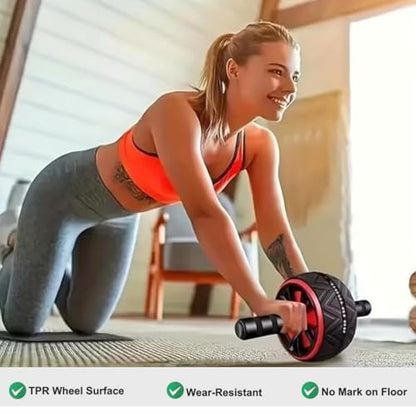 Ab Roller Wheel and Knee Mat, Abs Workout Equipment for Abdominal & Core Strength Training, Home Gym Fitness Exercise Wheels for Women Men, Abdominal Wheel