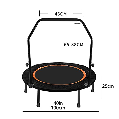 Replacement Trampoline Pad Outdoor Fitness Trampoline with Adjustable Handle,Mute Foldable Trampoline Mini Exercise Rebounder for Adults Kids Indoor/Garden Workout Equipment,Maximum Load 200Kg