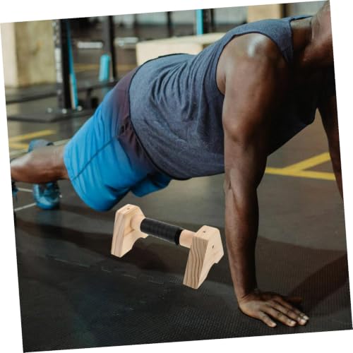 Wooden Push up Bars Stands with Non-slip Base Beech Wood Pushup Handles for Men and Women Calisthenics Equipment Home Gym Strength Training Parallettes 30cm Pair