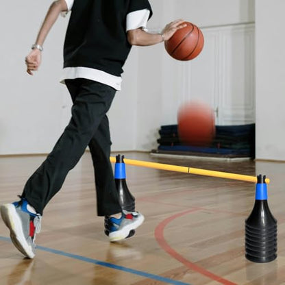 TNZMART Multifunctional Hurdles Agility Poles Basketball Practice Cones for Sports Soccer Football Training