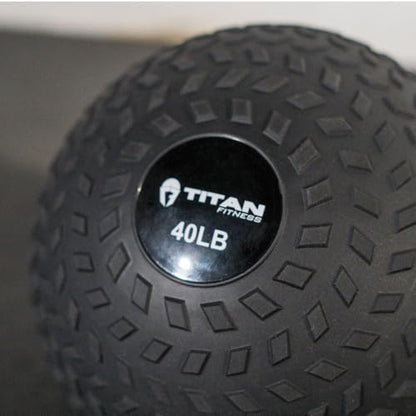 Titan Fitness Rubber Tread Slam Ball, Dead Bounce, Weight Workout - Throw, Catch, Slam, Twist - style: 40 lb
