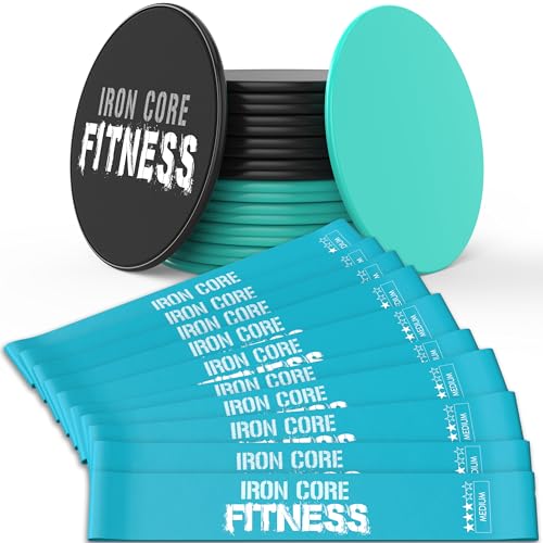 Sculpt Your Dream Glutes and Abs with Latex Mini Loop Resistance Bands and Core Sliders for Working Out– Durable and Portable Equipment for Booty Gains, Core Strength, and Total Body Workouts