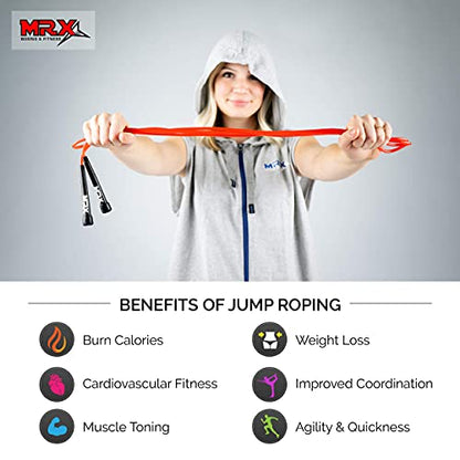MRX 9" PVC Jump Rope for Cardio Fitness - Versatile Jump Rope for Both Kids and Adults - Great Jump Rope for Exercise - color: 581-Red