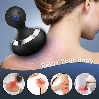 Cordless Electric Handheld Massage Ball, Rechargeable Body Neck Massage Tool, Black