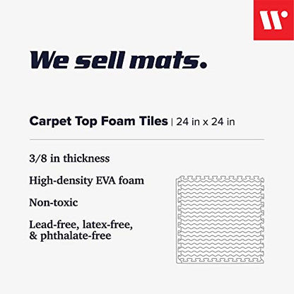 We Sell Mats 3/8 Inch Thick Interlocking Foam Carpet Tiles Durable Carpet Squares Anti Fatigue Support for Home Office or Classroom Use - color: Olive, style: 100 Square Feet (25 Tiles)