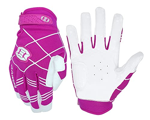 Seibertron B-A-R PRO 2.0 Signature Baseball + Softball + Teeball Batting Gloves Super Grip Finger Multiple 11 Sizes + 5 Colors Available Fit Adult Youth Kids Boys Girls Mens Women - color: pink, size: XS Youth