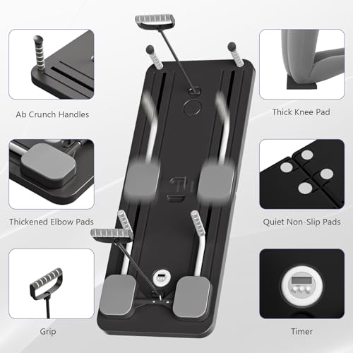 Pilates Board - Pilates Reformer Set, Multi-Purpose Foldable Pilates Reformer Board for Home, 5 in 1 Pilates Sliding Board