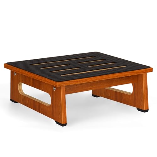 Wooden Step Stool with Non-Slip Rubber Feet Step, Heavy Duty Platform Stepping Stools with 450 LBS Capacity for Bedroom Kitchen Bathroom, Bed Steps for High Beds, Bedside Support