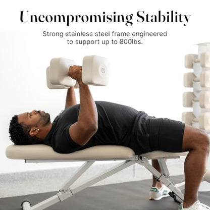 WeGym Workout Bench, Adjustable and Collapsible for Home Gym Training - color: Sandstone