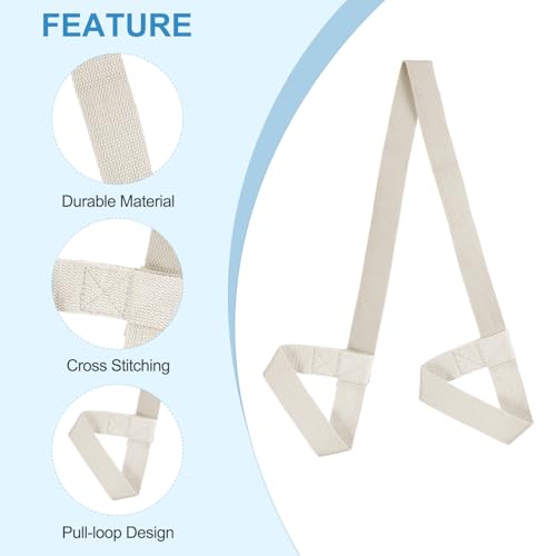 PATIKIL Yoga Mat Strap, Adjustable Yoga Mat Carrier Straps Sling Cotton Anti Slip Mat Holder Stretching Band - color: White