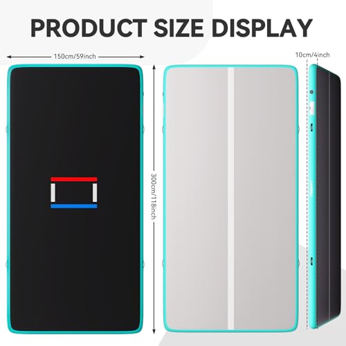 FBSPORT Inflatable Wrestling Mat 10ft/6.6ft/5ft, Outdoor and Indoor PVC Jiu Jitsu Mats, Gymnastics Training Mat Foldable for BJJ, MMA, Martial Art, Boxing, Grappling and Judo