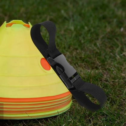NOLITOY Soccer Cones Strap Organizer: 4PCS Adjustable Portable Sports Cone Strap for Football Training Agility Drills Basketball Practice Marker Disc Storage Belt Lightweight Nylon Carry Holder