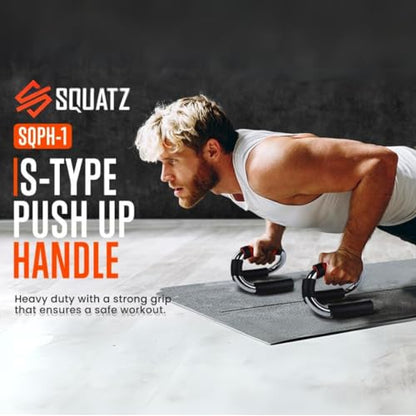Steel S Shape Push-Up Stands Bars with Foam Grip Handle Portable Strength Anti Slip Push-Ups Brackets Handle for Floor Press-Up Bars Training Equipment for Chest, Arm, Hip Exercise, Set of 2