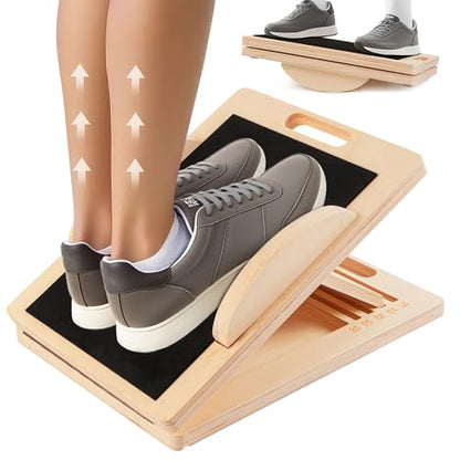 ZIFTY Slant Board for Exercise 4-in-1 Professional Wooden Balance Board, Premium Calf Stretcher and Wobble Board for Effective Calf Stretching and Squats, Calf Stretcher Slant Board