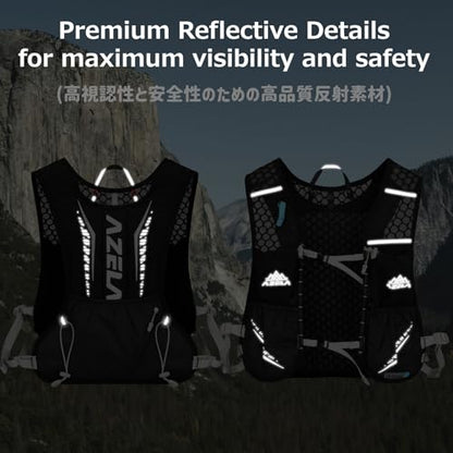 Running Water Bottles Flask BPA Free Leakproof Hydration Vest Packs Waist Belt Replacement for Triathlon Marathon Hiking Cycling Climbing Runner - color: #3 Black (7L) + 1.5L White Water Bladder