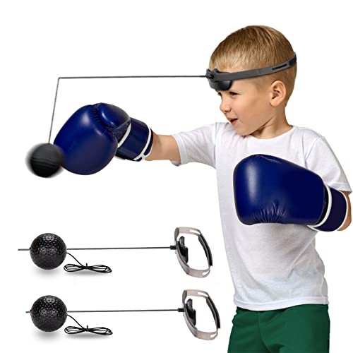 Hikeen Boxing Reflex Ball MMA Boxing Equipment 2 Difficulty Levels Adjustable for Adults and Kids Agility Training Punching Speed and Hand Eye Coordination Training