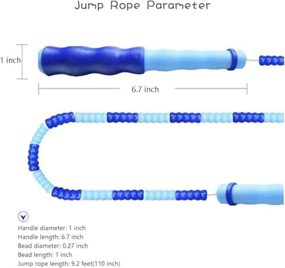 Jump Rope for Kids Girls and Boys, Soft Beaded Jump Ropes, Adjustable Skipping Rope, Tangle-Free Segmented Rope for Kid and Women Men Adults Exercise, Keeping Fit, Training - 9.2Ft - color: Pink&Blue&Purple