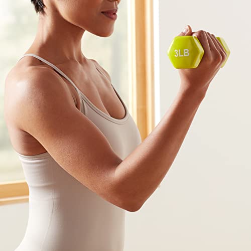 Amazon Basics Vinyl Coated Dumbbell Hand Weights - style: 3 Pounds, Pair