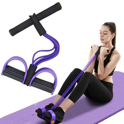 Upgraded Pedal Resistance Band with Handle, Soft Durable Fashion Puller Exercise with Thickened 6 Tension Ropes, Tube Pedal Resistance - color: Purple