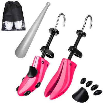 eachway Shoe Stretcher Shoe Trees,Adjustable Length & Width for Men and Women（For Women's 5.5-10 - color: S (for Women's 5.5-10)rose