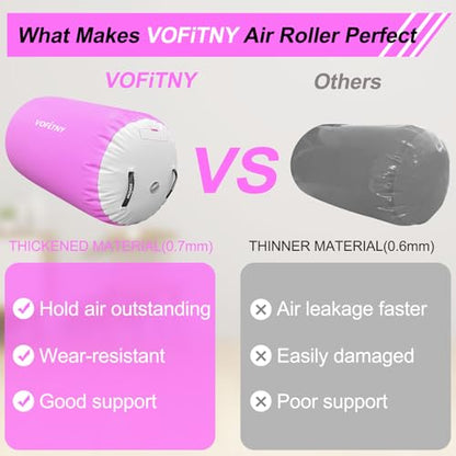 VOFiTNY Gymnastics Air Barrel Tumbling Equipment Back Handspring Trainer - color: Hotpink No Pump, size: 2.6'L x 1.55'D