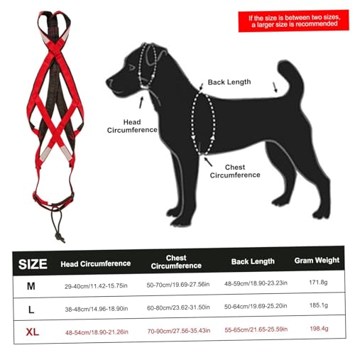 Dog Sled Harness for Pulling, Fog Sled Harnesses for Large Sogs, Adjustable Waterproof Dog Sled Pulling Harness for Dogs Exercise, Bikejoring, Skijoring (Red, XL)