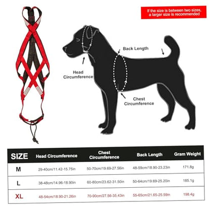 Dog Sled Harness for Pulling, Fog Sled Harnesses for Large Sogs, Adjustable Waterproof Dog Sled Pulling Harness for Dogs Exercise, Bikejoring, Skijoring (Red, XL)
