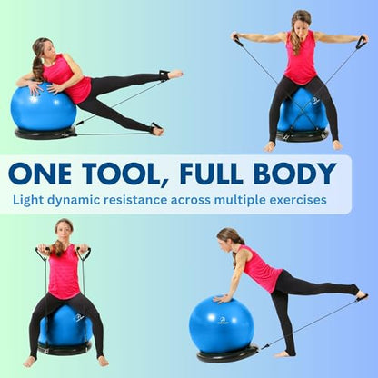 ProBody Pilates Yoga Ball Chair, Exercise Ball Chair with Base or Stand for Home Office Desk Sitting or Workout, 65cm Antiburst Balance & Stability Ball Seat, Large Gym Ball for Back, Abs - size: 75 cm