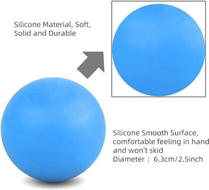 WOVTE 2 Pack Massage Lacrosse Balls for Sore Muscles, Shoulders, Neck, Back, Foot, Body, Deep Tissue, Myofascial Release, Trigger Point Therapy, Muscle Knots and Yoga Therapy (Blue) - color: Blue Blue