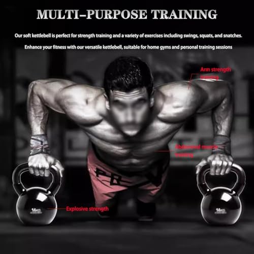 Kettlebell Weights Men's Professional Training Kettlebell, Gym Solid Cast Iron Competitive Kettle Bells, Muscle Training Equipment, Squat/Swing(Light blue-8kg) - color: Light Blue-8kg