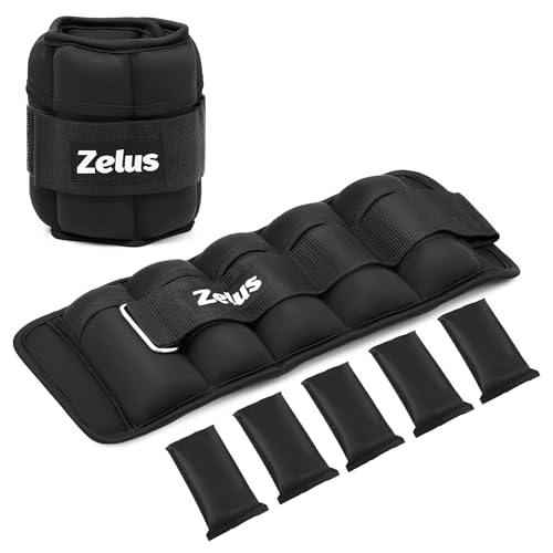 ZELUS 1 Pair Adjustable Ankle Weights, 2 4 6 8 10 lb Modularized Leg Weight Straps for Women Men, Weighted Ankle Weight Set with Removable Sandbags, 1-5 lb per Ankle Strap for Gym Yoga Jogging Walking - color: Black, size: 5 lbs x 2