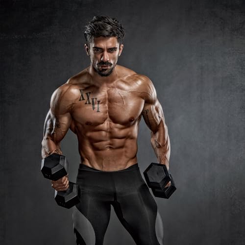 HolaHatha Hexagonal Rubber Dumbbell Weights Set, Home Gym Equipment - style: 40lb Pair