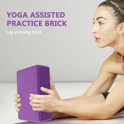 BESTonZON 2pcs Eva Non-slip Yoga Blocks High Density Foam Bricks for Stretching and Balance Training Lightweight Exercise Support for Pilates and Gymnastics