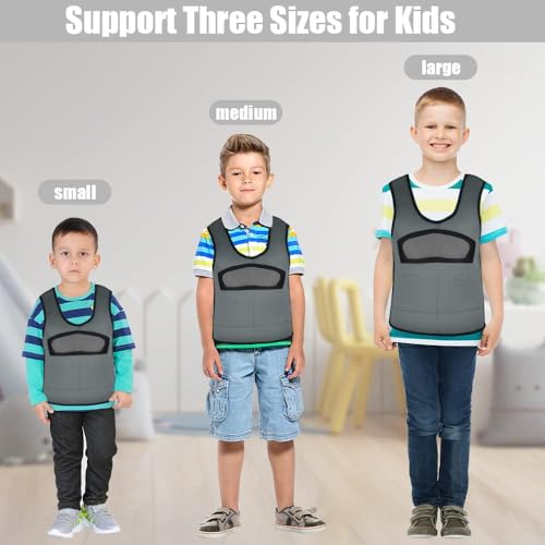 Weighted Vest for Kids Including 6 Removable Weight, (X-Small, Ages 1 to 3) - color: Grey, size: Extra Small