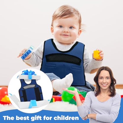 Weighted Vest for Kids Including 6 Removable Weights, (Large, Ages 10+) - color: Navy Blue, size: Large