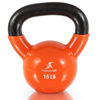 ProsourceFit Vinyl Coated Cast Iron Kettlebells for Full Body Fitness Workouts