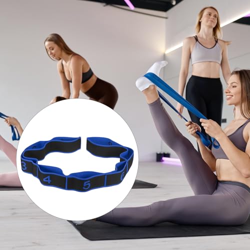 PATIKIL Exercise Bands, Yoga Stretching Strap Latin Elastic Bands for Physical Dance Stretch Pilates Resistance Bands - color: Blue/Black