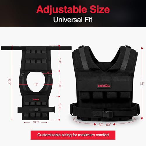 Weighted Vest for Men & Women | Adjustable Weight Vest 25 lbs/35 lbs/45 lbs with Removable Iron Weights, 1000D Cordura Weighted Training Vest for Rucking, Running & Strength Training