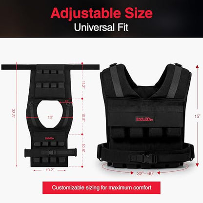 Weighted Vest for Men & Women | Adjustable Weight Vest 25 lbs/35 lbs/45 lbs with Removable Iron Weights, 1000D Cordura Weighted Training Vest for Rucking, Running & Strength Training - size: 35 lbs
