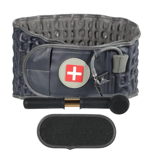 Decompression Back Belt for Pain Relief,Lower Back Traction Device for Women and Men One Size Fits 29-49 inches Waist (Blue)