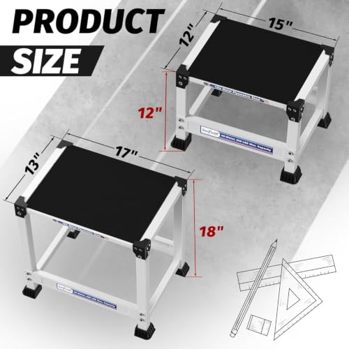 GanFindX Steel Plyo Box, 17×13 Inch Surface Metal Plyometric Jumping Box - color: White
